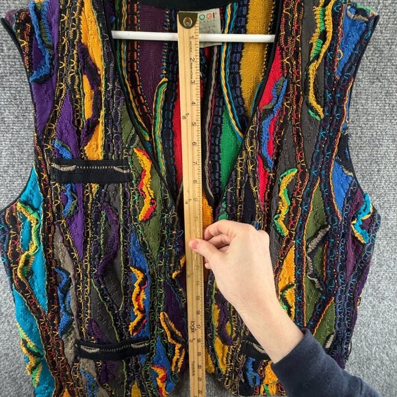 Coogi Medium Cotton Colorful Australia Knit Sweater Vest Sleeveless 3D ** - Picture 6 of 16